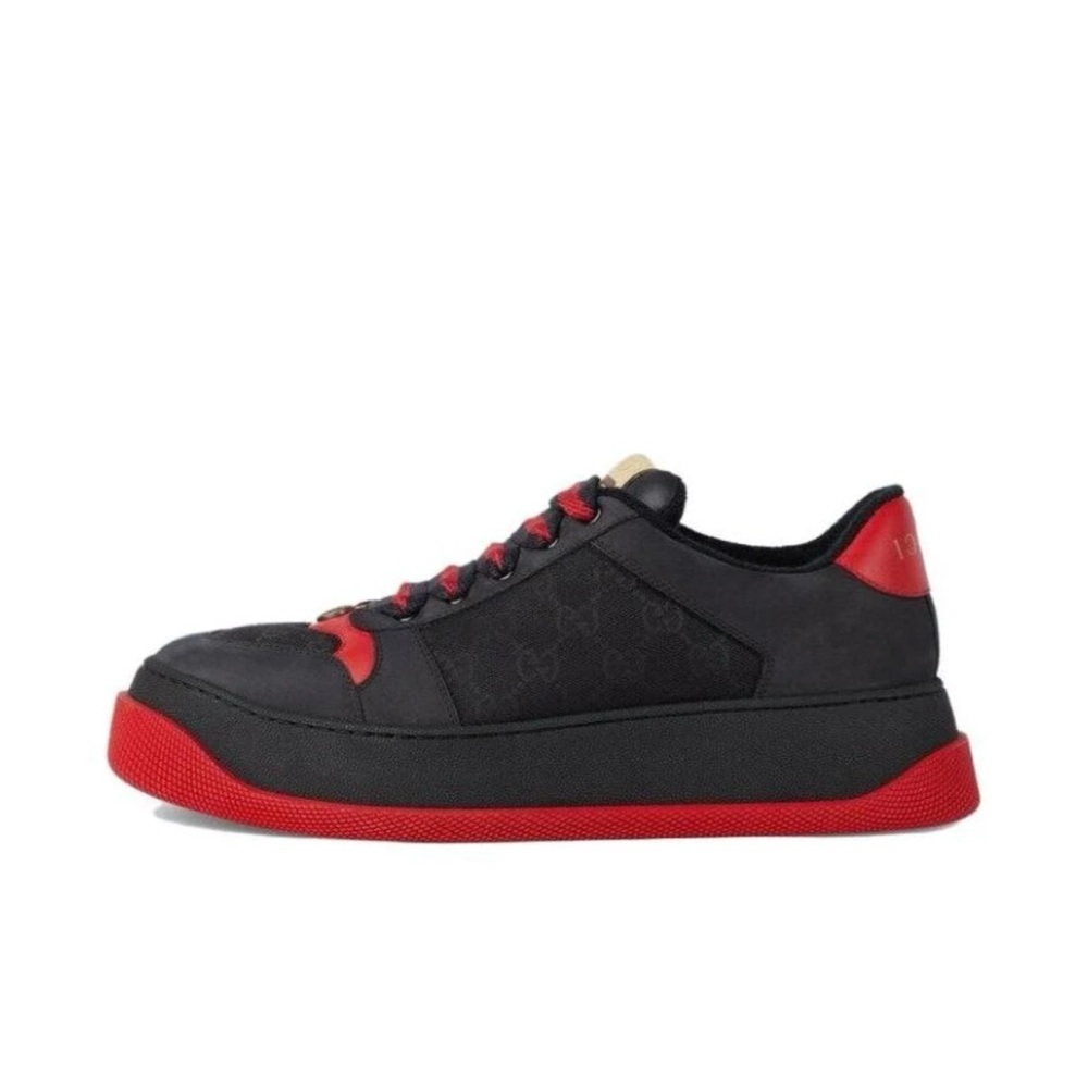 Gucci SCREENER sneakers in black GG canvas, and Leather size 12